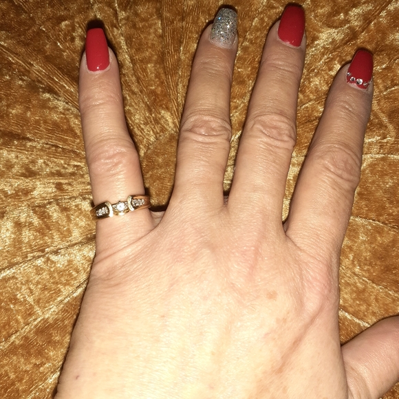 10K yellow gold diamond ring guard size7 - Picture 6 of 6